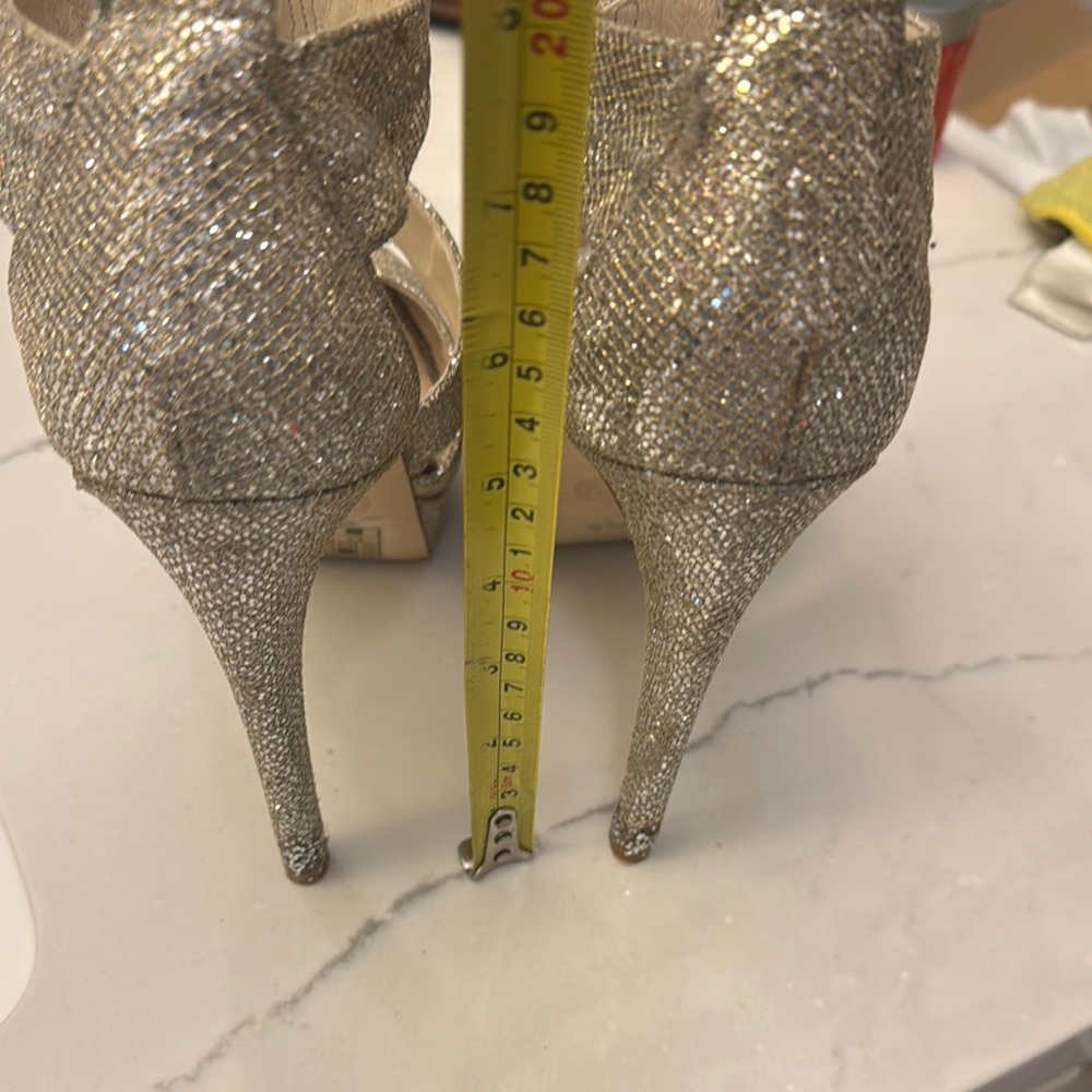 Michael Kors Silver Glitter Heels size 7